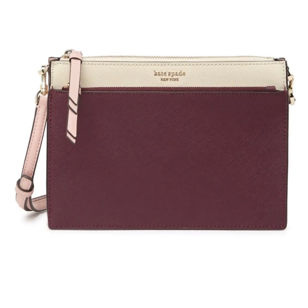 NWT KATE SPADE CAMERON ZIP CROSSBODY IN CHERRYWOOD (MAROON)